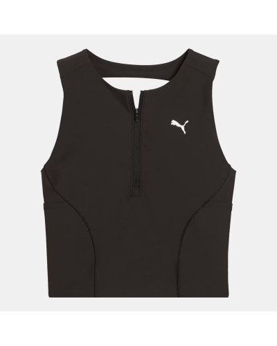 Puma Croptop Running Mujer | Camiseta Crop Top Deportiva Negra